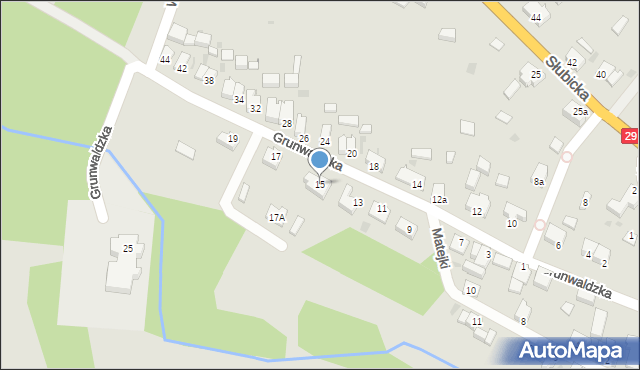 Cybinka, Grunwaldzka, 15, mapa Cybinka