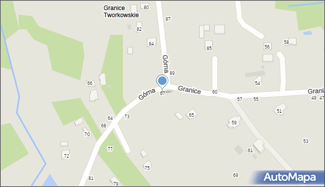 Czchów, Granice, 67, mapa Czchów