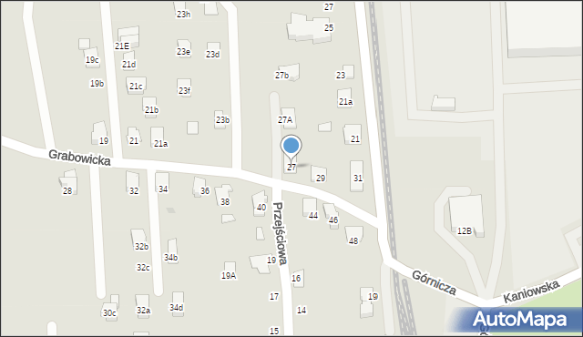 Czechowice-Dziedzice, Grabowicka, 27, mapa Czechowic-Dziedzic