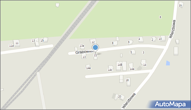 Czechowice-Dziedzice, Grabowiec, 11, mapa Czechowic-Dziedzic