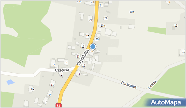 Czepino, Gryfińska, 18A, mapa Czepino