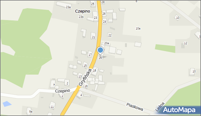 Czepino, Gryfińska, 20, mapa Czepino