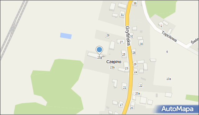 Czepino, Gryfińska, 23a, mapa Czepino