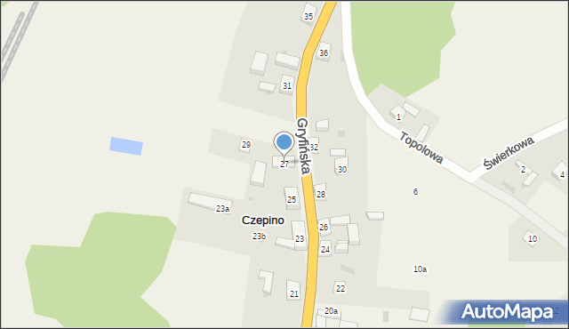 Czepino, Gryfińska, 27, mapa Czepino