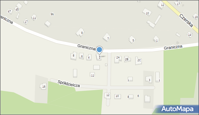 Czersk, Graniczna, 2, mapa Czersk