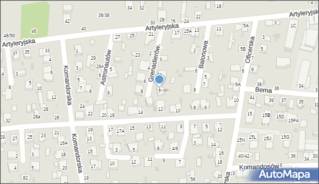 Częstochowa, Grenadierów, 7, mapa Częstochowy