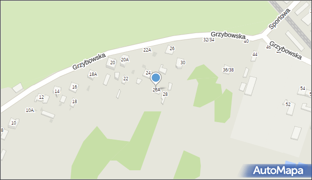 Częstochowa, Grzybowska, 26A, mapa Częstochowy