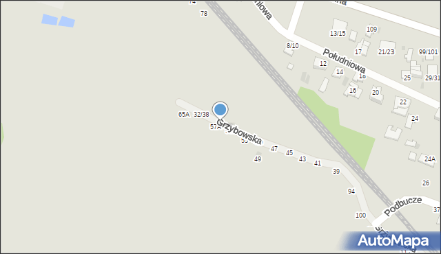 Częstochowa, Grzybowska, 57, mapa Częstochowy