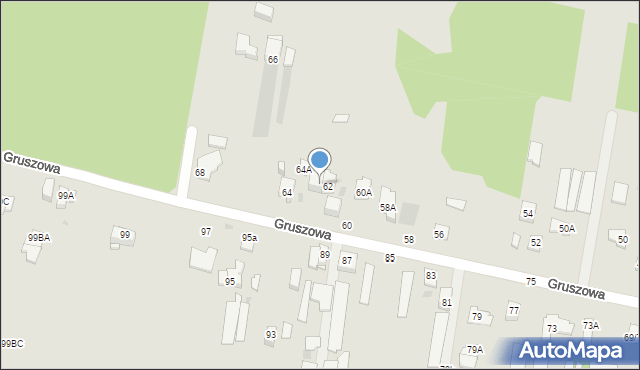 Częstochowa, Gruszowa, 62A, mapa Częstochowy