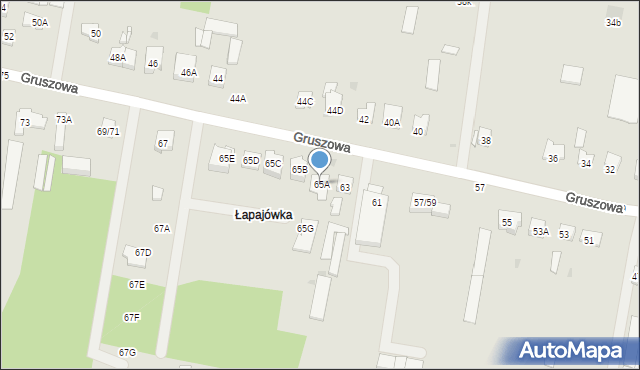 Częstochowa, Gruszowa, 65A, mapa Częstochowy