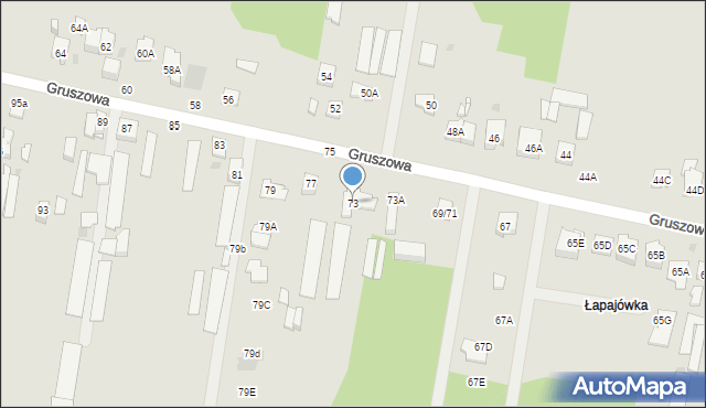 Częstochowa, Gruszowa, 73, mapa Częstochowy