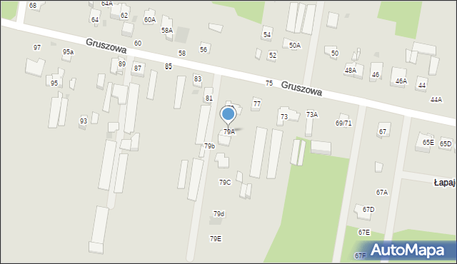 Częstochowa, Gruszowa, 79A, mapa Częstochowy