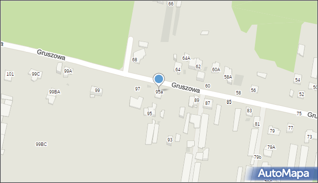 Częstochowa, Gruszowa, 95a, mapa Częstochowy