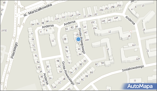 Częstochowa, Grota-Roweckiego Stefana, gen., 9D, mapa Częstochowy