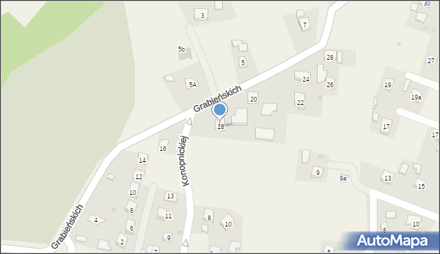 Czudec, Grabieńskich, 18, mapa Czudec