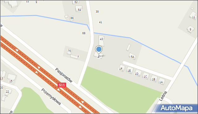Dąbrowa, Graniczna, 47, mapa Dąbrowa