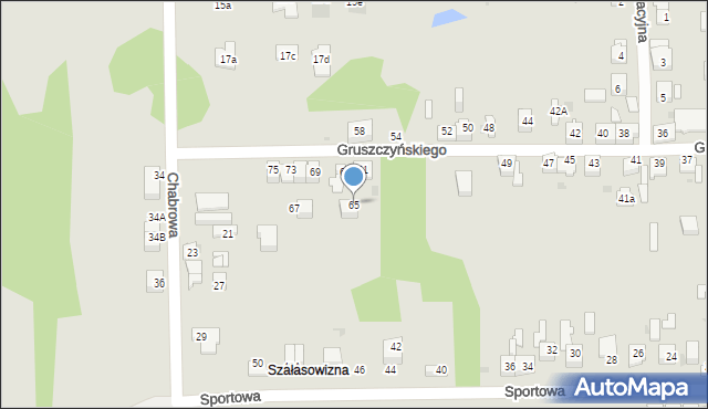 Dąbrowa Górnicza, Gruszczyńskiego, 65, mapa Dąbrowa Górnicza