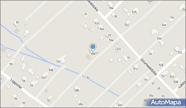 Dąbrowa Tarnowska, Grunwaldzka, 59b, mapa Dąbrowa Tarnowska
