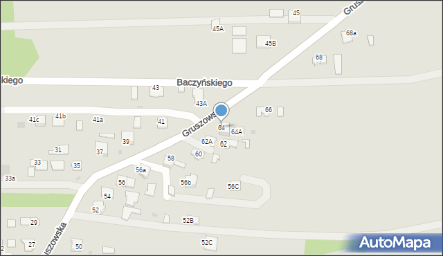 Dąbrowa Tarnowska, Gruszowska, 64, mapa Dąbrowa Tarnowska