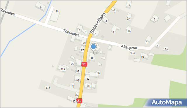 Daleszewo, Gryfińska, 88A, mapa Daleszewo