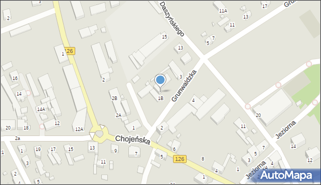 Dębno, Grunwaldzka, 1C, mapa Dębno