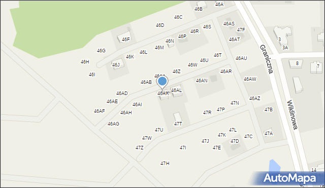 Dobra, Graniczna, 46AK, mapa Dobra