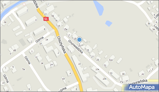 Dobre Miasto, Grunwaldzka, 21, mapa Dobre Miasto