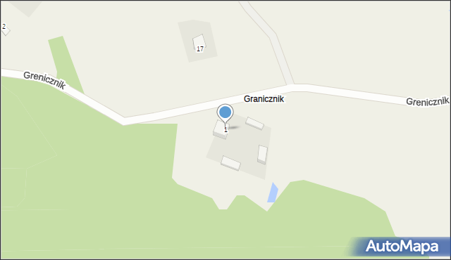 Donimierz, Grenicznik, 1, mapa Donimierz