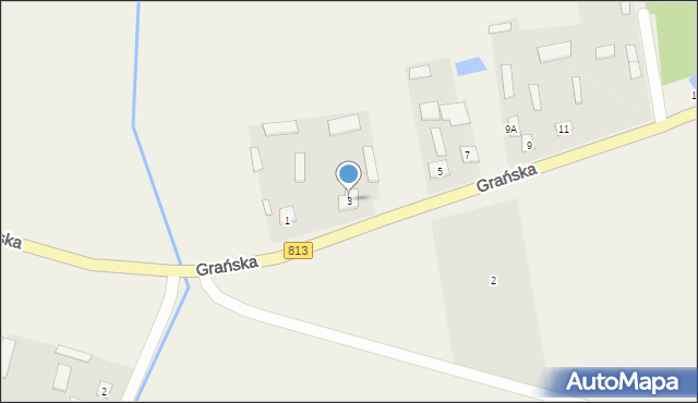 Drelów, Grańska, 3, mapa Drelów