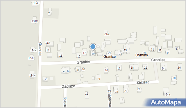 Dyminy, Granice, 19, mapa Dyminy