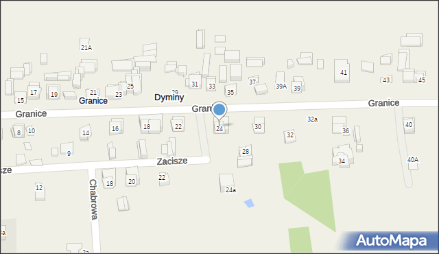 Dyminy, Granice, 26, mapa Dyminy