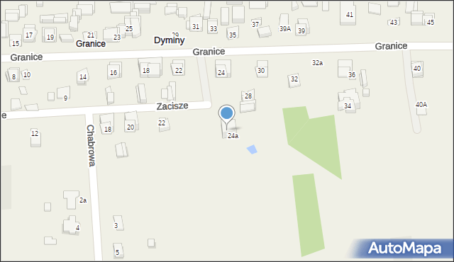Dyminy, Granice, 26A, mapa Dyminy