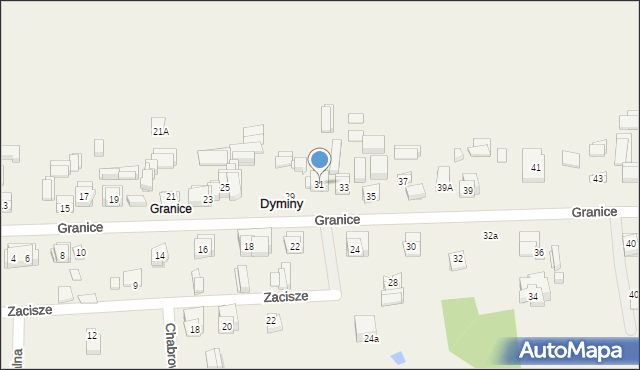 Dyminy, Granice, 31, mapa Dyminy