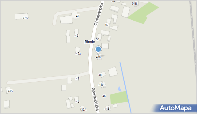 Dynów, Grunwaldzka, 48a, mapa Dynów