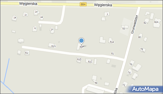 Dynów, Grunwaldzka, 61P, mapa Dynów