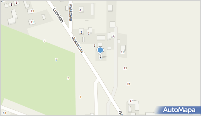 Dys, Graniczna, 5, mapa Dys