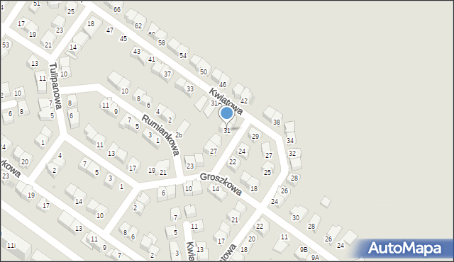 Dzierżoniów, Groszkowa, 31, mapa Dzierżoniów