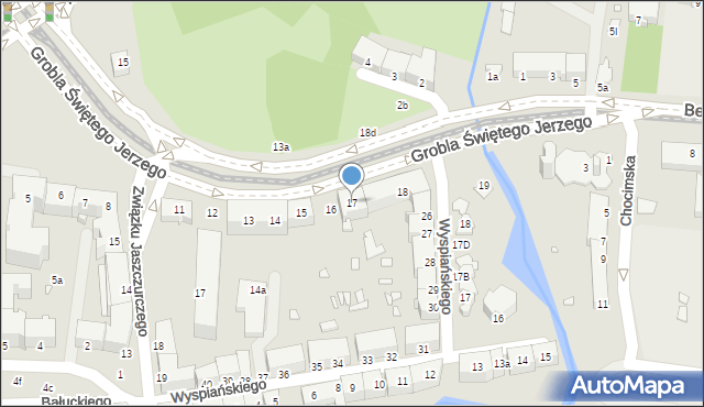 Elbląg, Grobla Świętego Jerzego, 17, mapa Elbląga