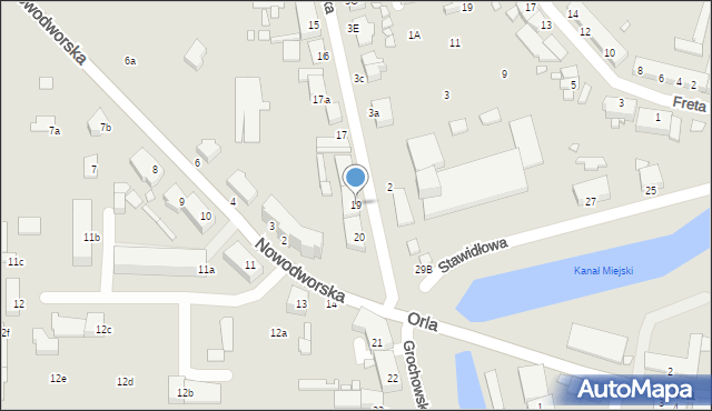 Elbląg, Grochowska, 19, mapa Elbląga