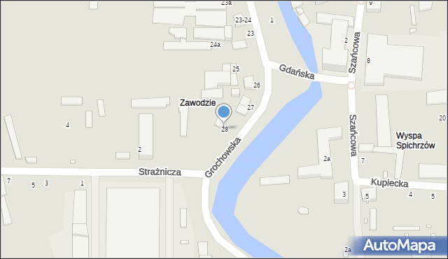 Elbląg, Grochowska, 28, mapa Elbląga