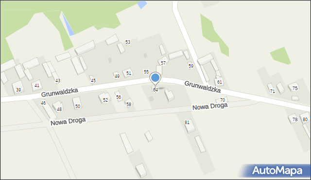 Gąsiorowo, Grunwaldzka, 64, mapa Gąsiorowo