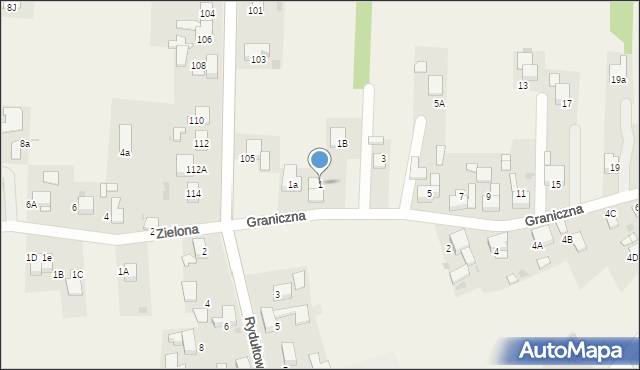 Gaszowice, Graniczna, 1, mapa Gaszowice