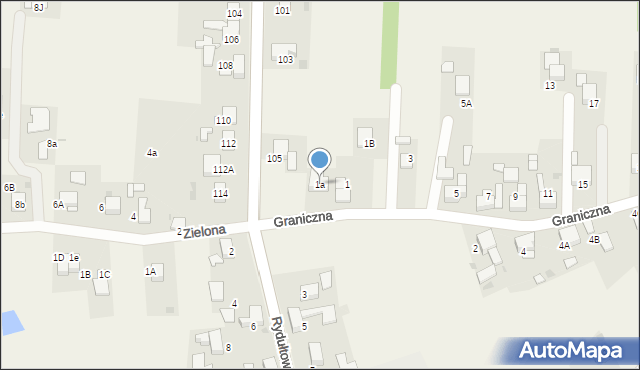 Gaszowice, Graniczna, 1a, mapa Gaszowice