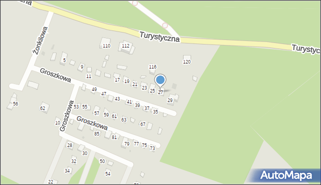 Gdańsk, Groszkowa, 27, mapa Gdańska