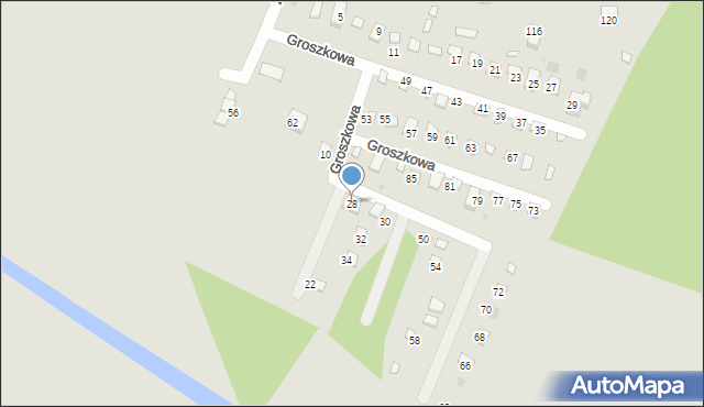 Gdańsk, Groszkowa, 28, mapa Gdańska