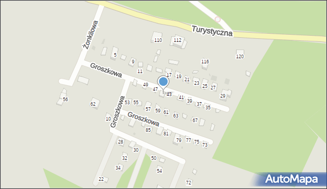 Gdańsk, Groszkowa, 45, mapa Gdańska