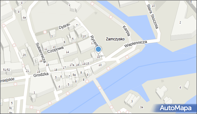 Gdańsk, Grodzka, 12, mapa Gdańska