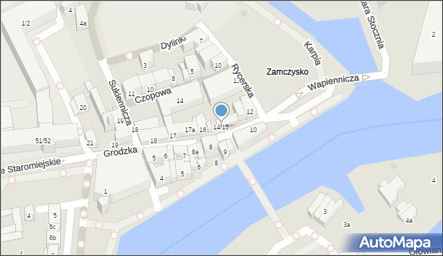 Gdańsk, Grodzka, 14/15, mapa Gdańska