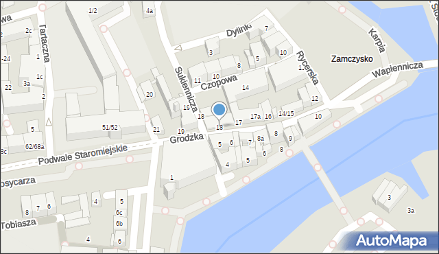 Gdańsk, Grodzka, 18, mapa Gdańska