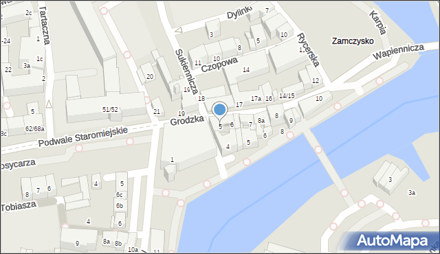 Gdańsk, Grodzka, 5, mapa Gdańska